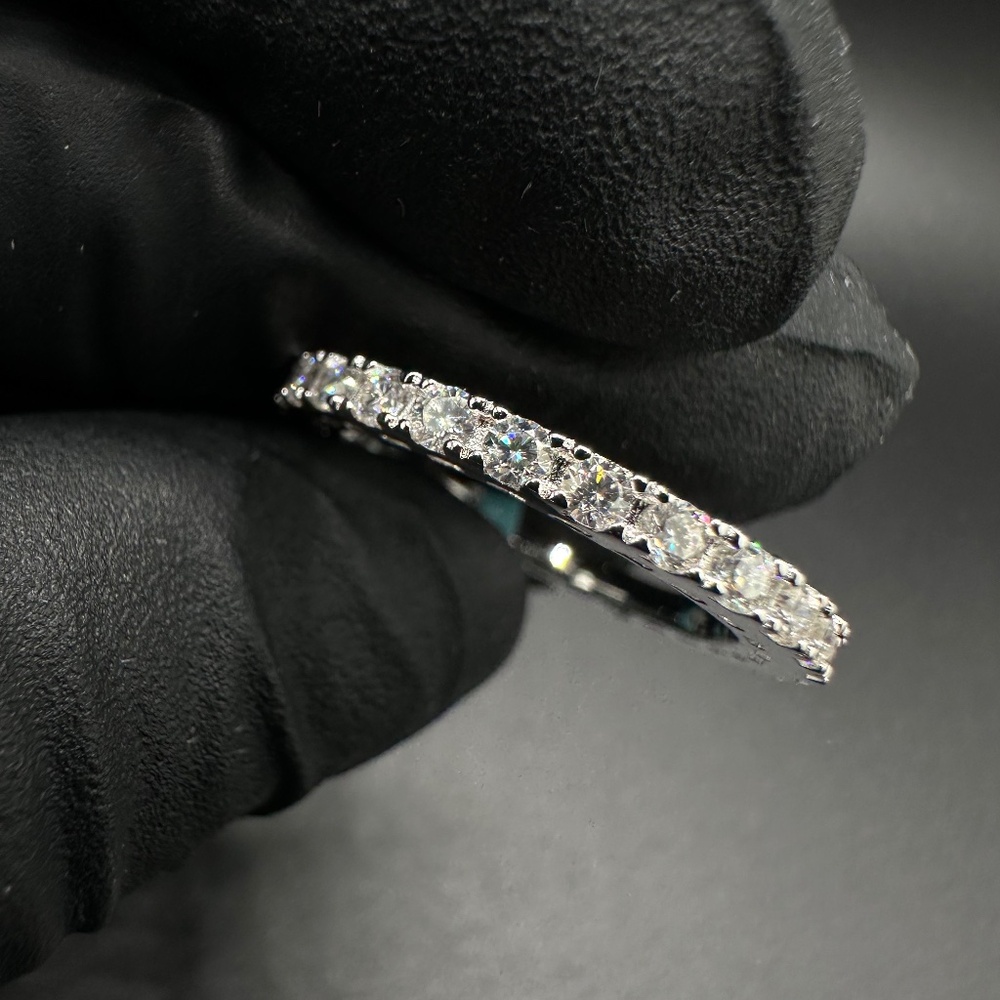 STERLING SILVER .925 MOISSANITE  ETERNITY BAND